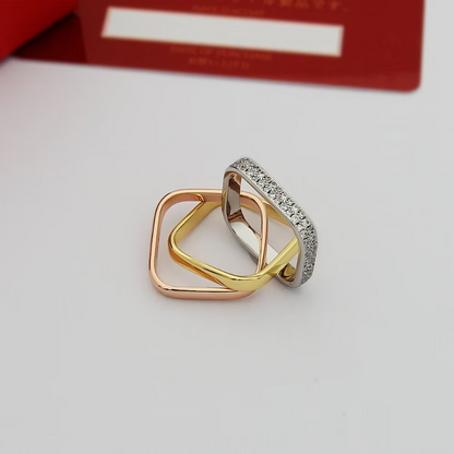 CAR60 Cater Classic Three Color Three Circle Ring 18K gold plated ring for lover gift jewelry
