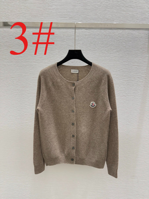 MOC52  Women's solid color round neck knitted long sleeved cardigan clother