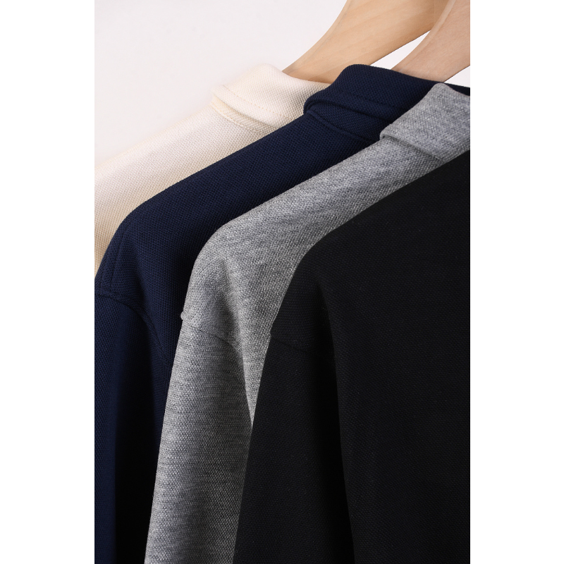 LFC22 New men's and women's spring and autumn pure cotton hoodie polo collar top clothing