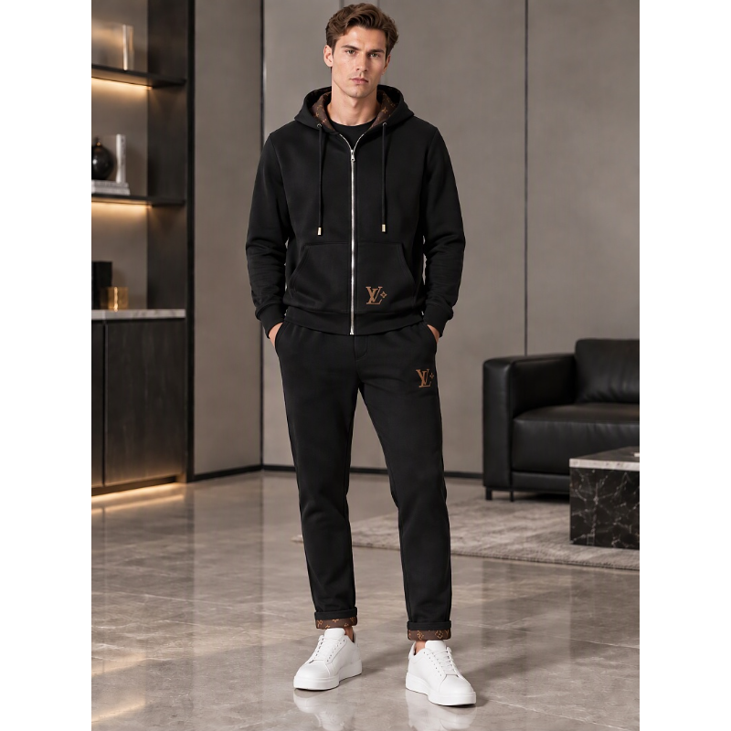 LVC404 New men's autumn and winter long sleeved suit top+pants clothing