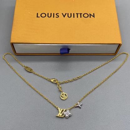 LN123 New Fashion V-shaped Flower Women's Necklace