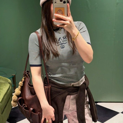 PRC80 New women's summer T-shirt knitted ice silk fabric clothes