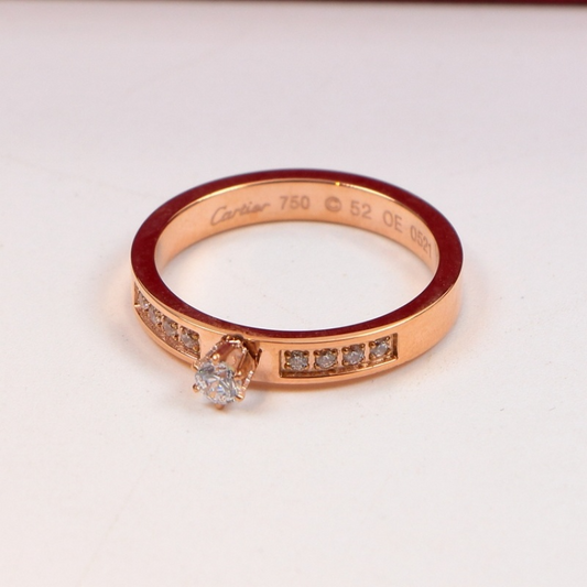 CAR40 Luxury diamond ring Carter classic diamond ring 316L plated with rose gold jewelry