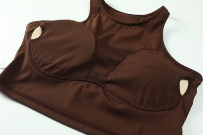 zalo5105   Women's high elastic thread running pants Pilates sports vest waist slimming yoga suit set