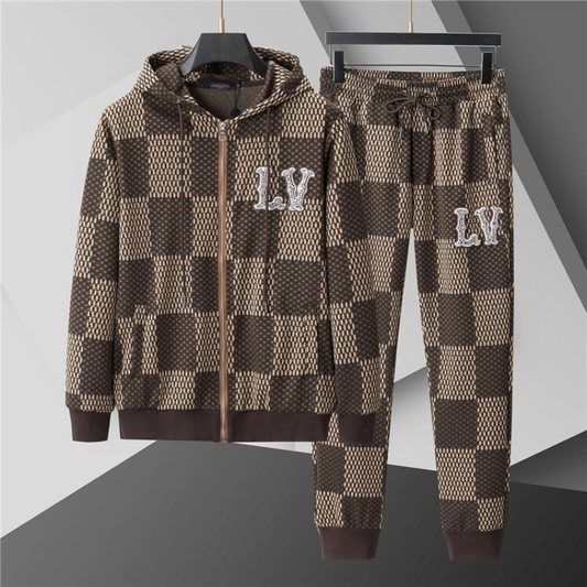 LVC025 New men's spring and autumn thin style outerwear+long pants pure cotton casual suit clothing