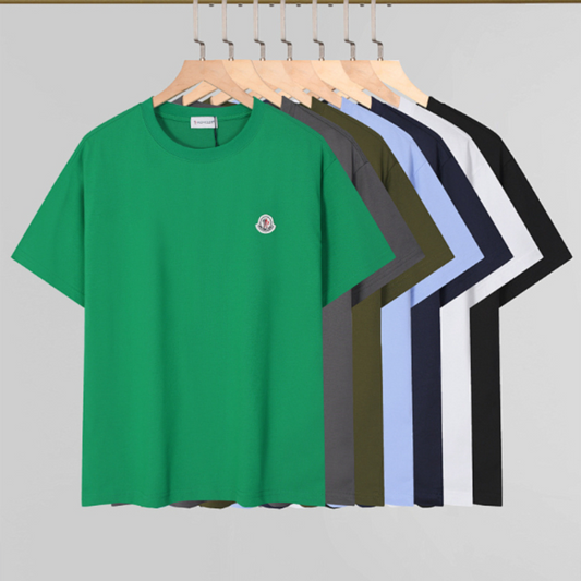 MOC040 New men's and women's summer T-shirt double yarn pure cotton fabric short sleeved top clothing