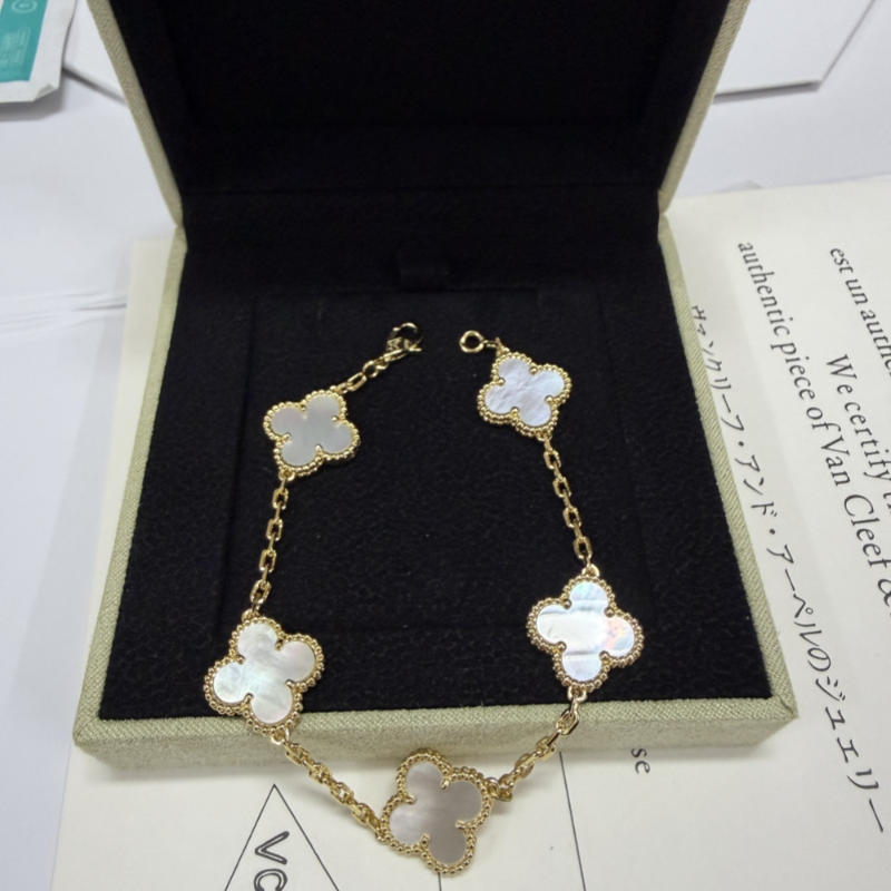 VAB38 Classic Four Leaf Clover High Quality Shell Bracelet Jewelry 1:1