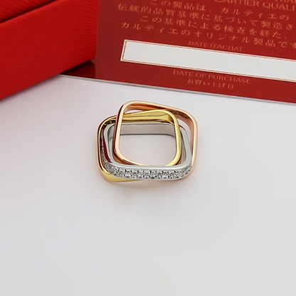 CAR60 Cater Classic Three Color Three Circle Ring 18K gold plated ring for lover gift jewelry