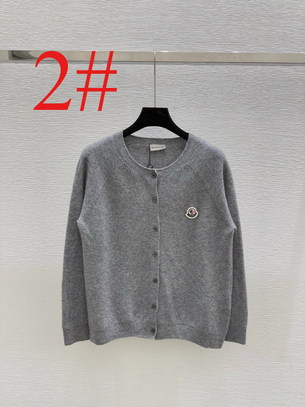 MOC52  Women's solid color round neck knitted long sleeved cardigan clother
