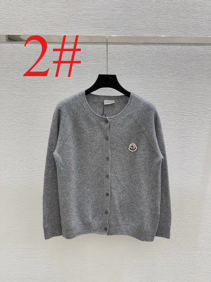 MOC52  Women's solid color round neck knitted long sleeved cardigan clother