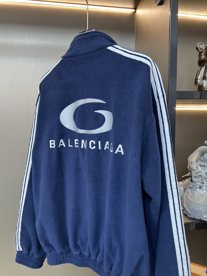 BAC104 New autumn and winter men's and women's suede standing collar blue jacket clothing