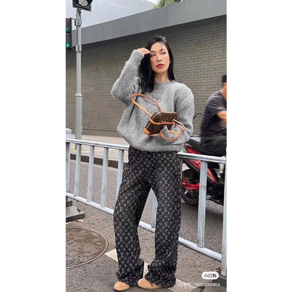 LVC040 New men's and women's high-quality jeans loose fit clothing