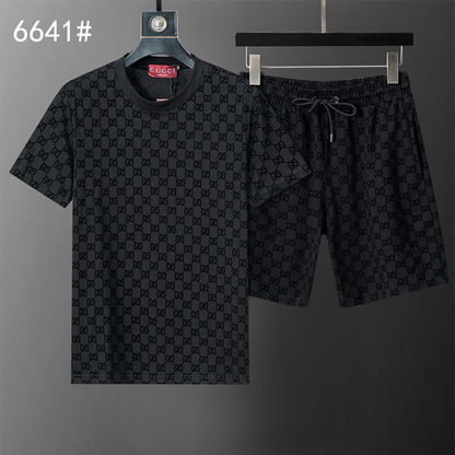 GUC8  New men's short sleeved polo top+shorts clothing