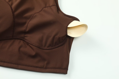 zalo5105   Women's high elastic thread running pants Pilates sports vest waist slimming yoga suit set