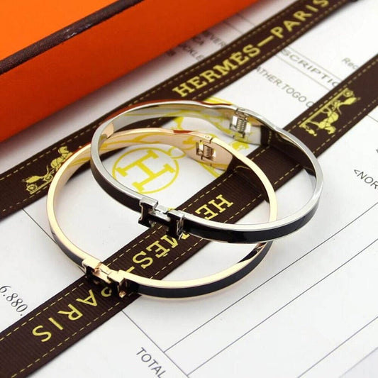 HB49 high quality 316L steel bracelet for women 18K gold plated jewelry H bangle