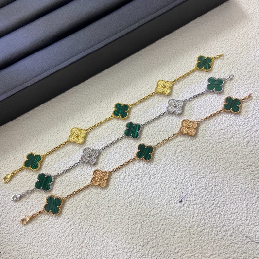 VAB52  Women's five flower hot stamping peacock green bracelet jewelry