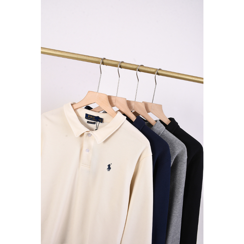 LFC22 New men's and women's spring and autumn pure cotton hoodie polo collar top clothing