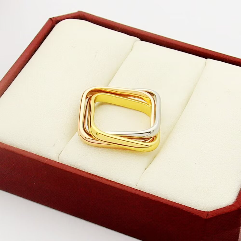 CAR60 Cater Classic Three Color Three Circle Ring 18K gold plated ring for lover gift jewelry