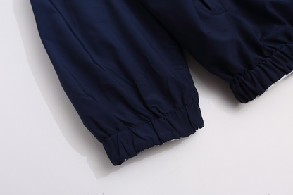 BAC105 New men's and women's autumn and winter double-sided hooded jackets, knitted hoodies, flower gray front and back assault jackets, windproof jackets, clothing