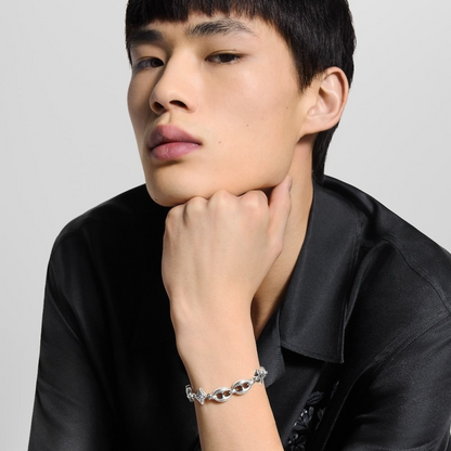 X716   Men's and women's titanium steel bracelet and necklace set jewelry