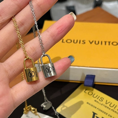 X706   Men's and women's titanium steel necklace lock jewelry