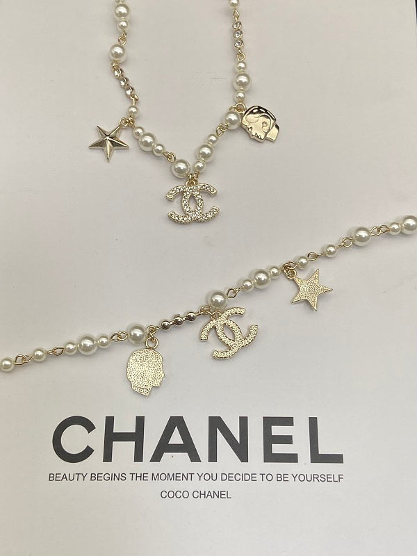 CHN124  Women's New Fashionable Head Star Double C Set Jewelry