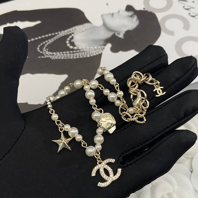 CHN124  Women's New Fashionable Head Star Double C Set Jewelry