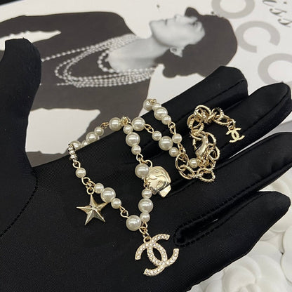 CHN124  Women's New Fashionable Head Star Double C Set Jewelry