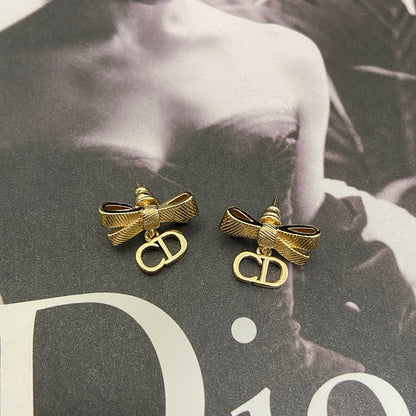 DIE45   Women's new bow letter earring jewelry