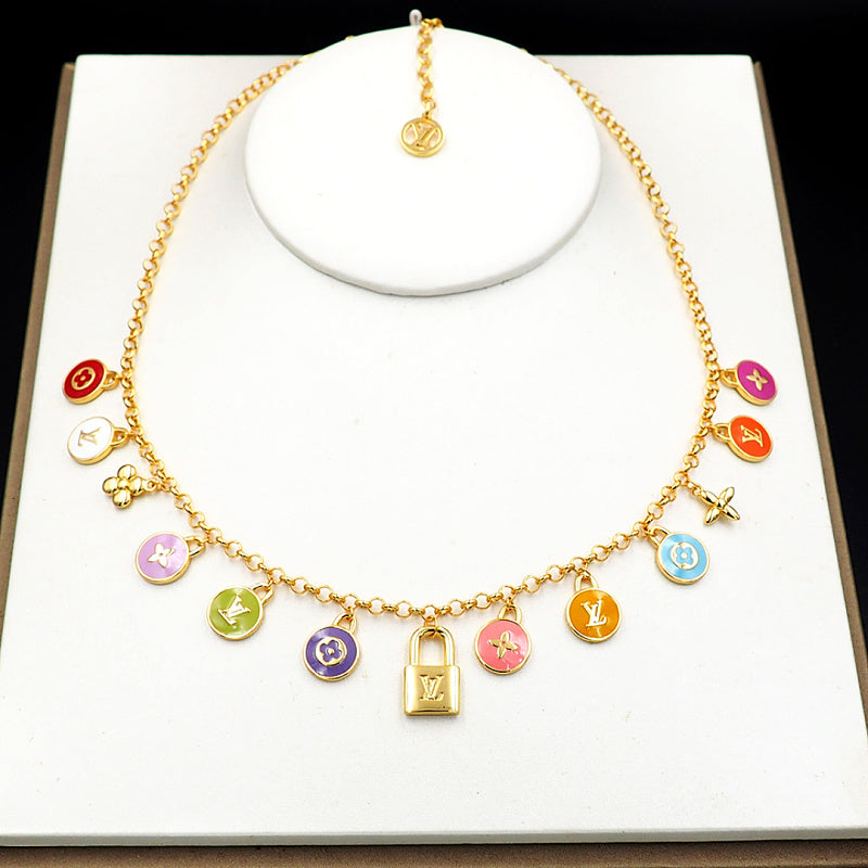 X750  Women's new fashionable titanium steel necklace bracelet set jewelry
