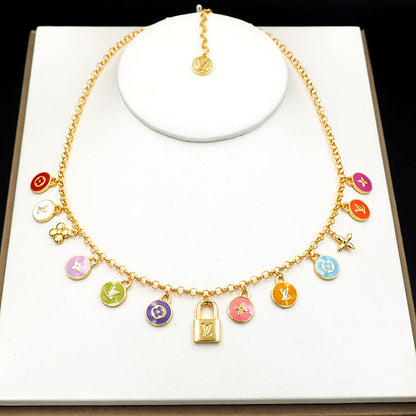 X750  Women's new fashionable titanium steel necklace bracelet set jewelry